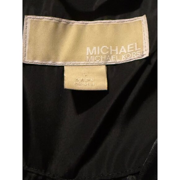 Michael Kors Puffer Coat Hooded Faux Fur Trim Down Black Size Large - Picture 5 of 16